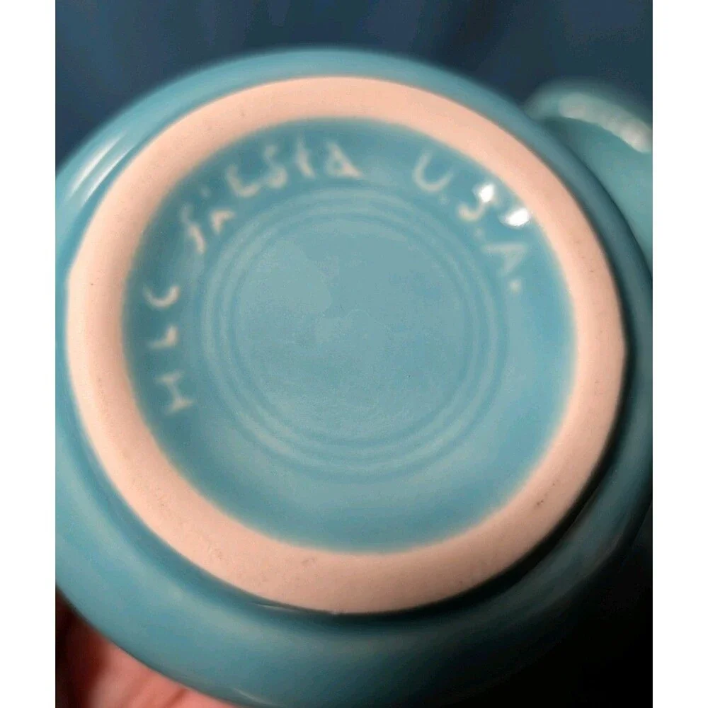 Vtg My First Fiesta Tea Set Teal Creamer Sugar Lid Fiestaware HLC Homer Laughlin